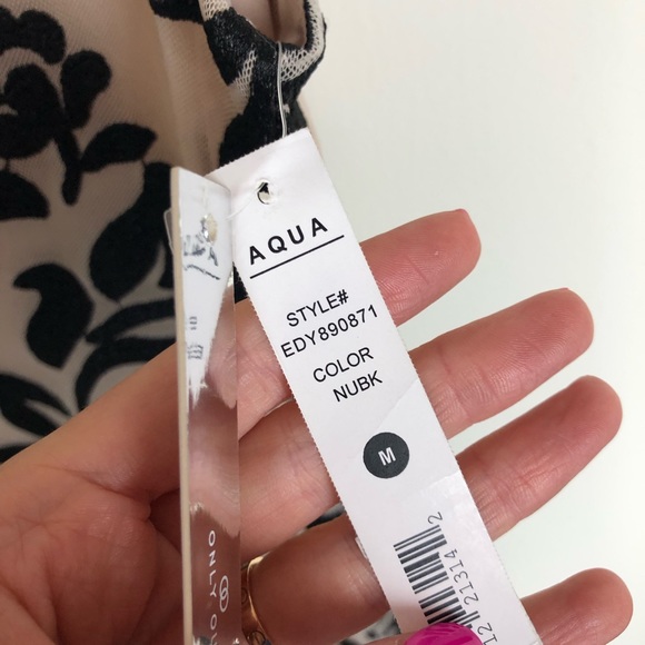 Aqua Black Mesh Slip Dress - Picture 4 of 5